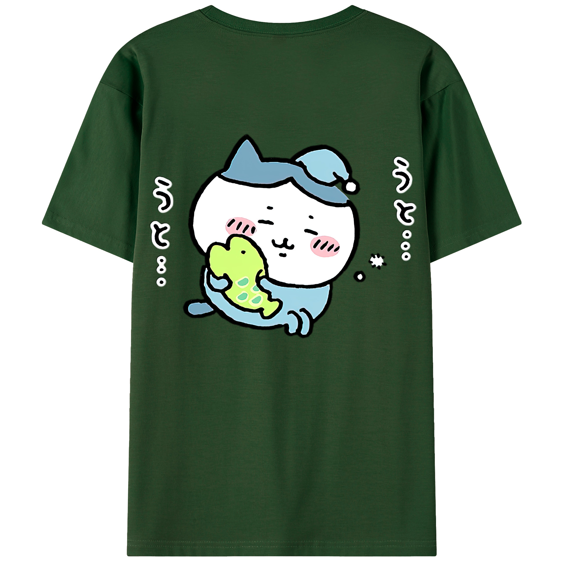 （画像用） ちいかわ ハチワレ Chii-kawa hachiware 綿100％半袖Tシャツ（背面プリント）